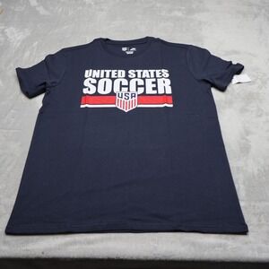 Icon Sports Shirt Mens Medium Blue US Soccer Team Fan Gear Crewneck Tee NEW